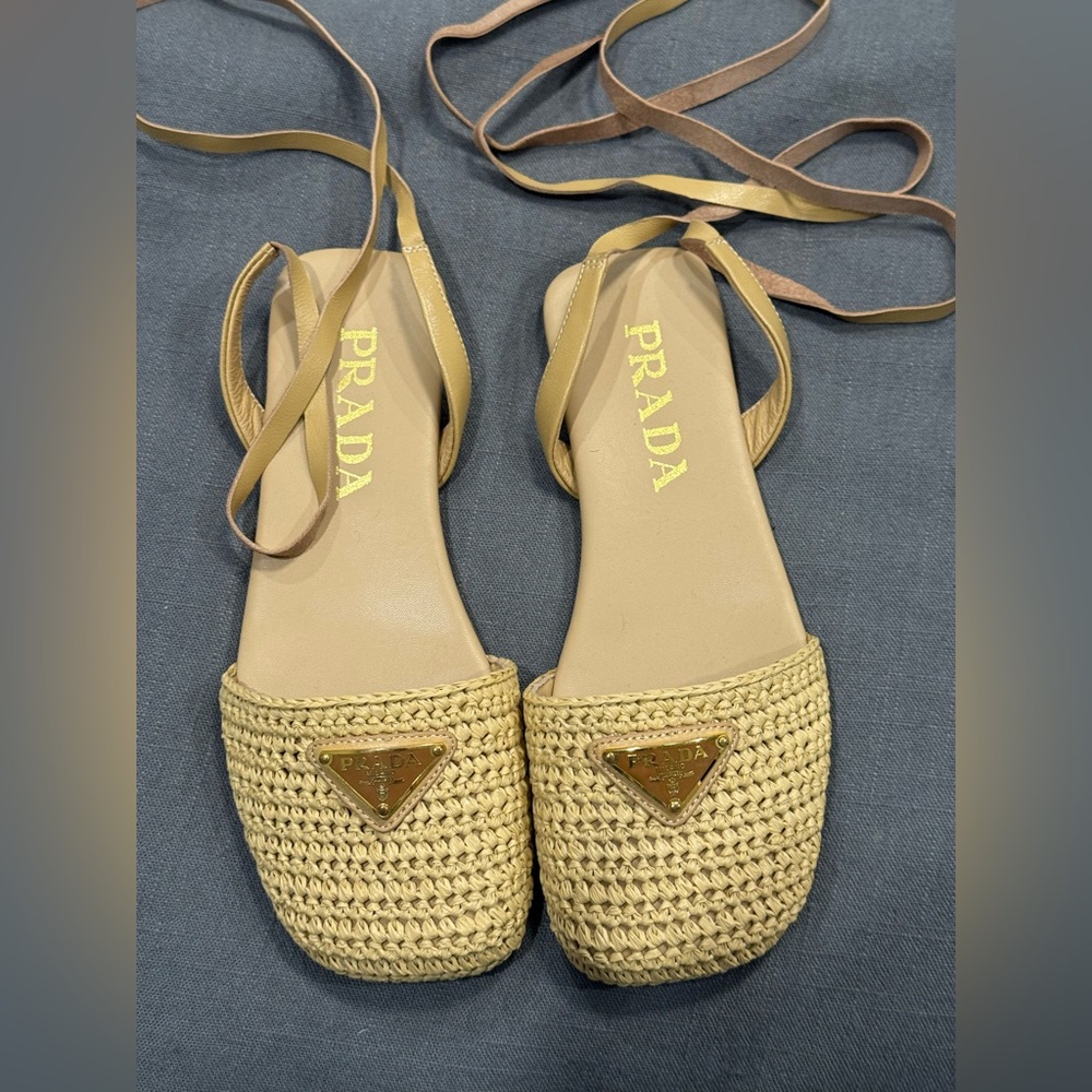 Tan Espadrilles with Intricate Woven Design